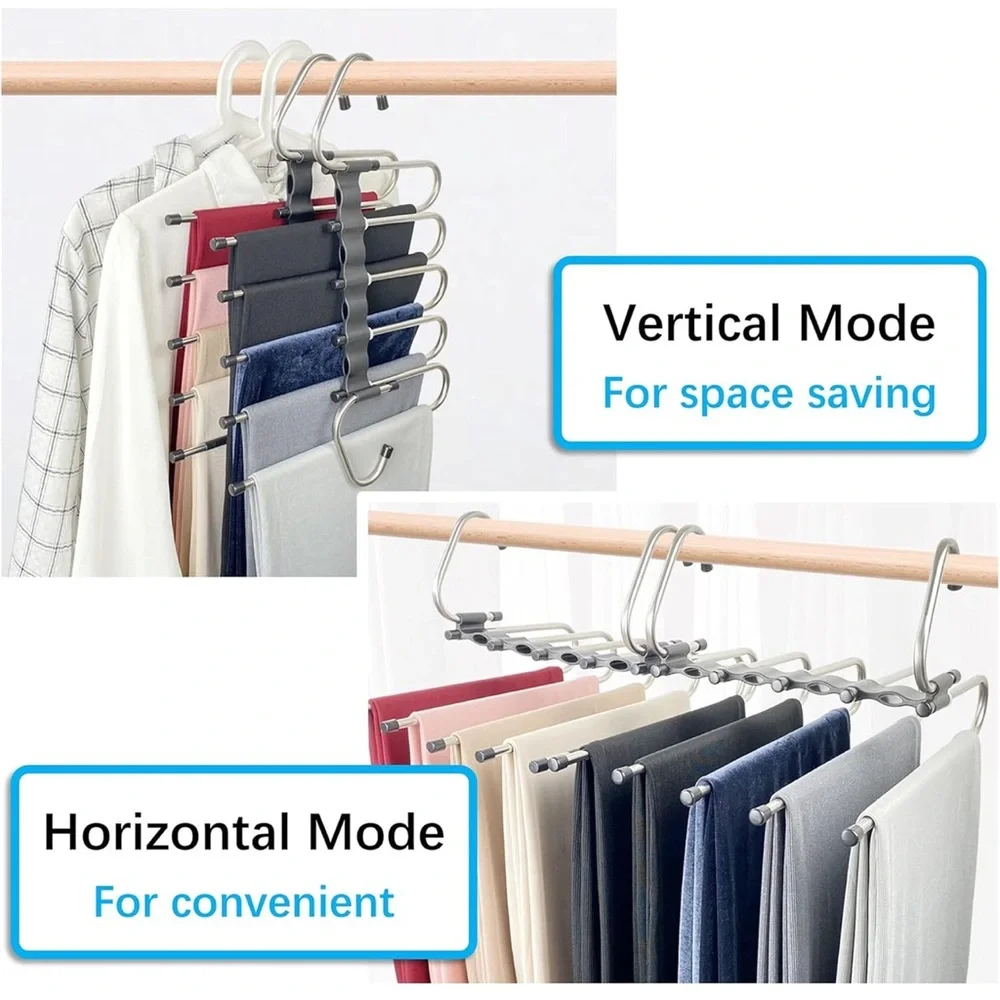 Space-Saving Silver Pants Hanger